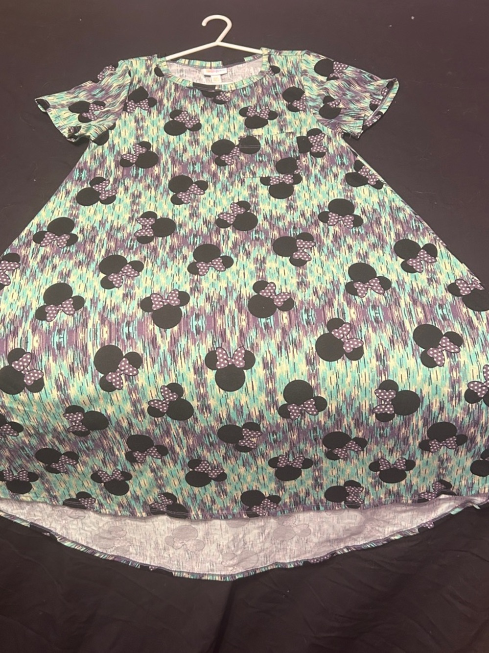 LuLaRoe Disney Minnie Mouse print Carly dress in a flowy high-low style